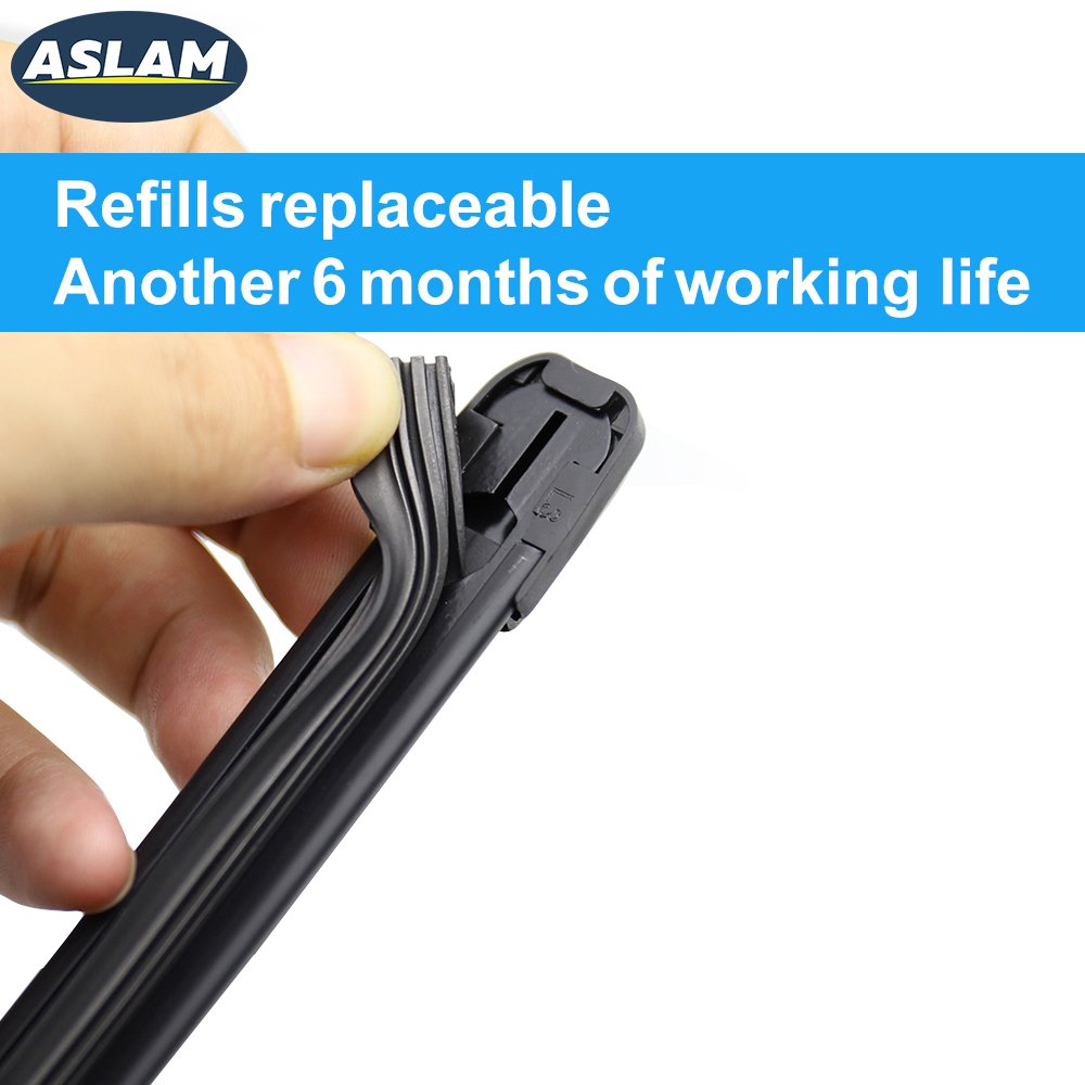 ASLAM close-up of graphite-treated rubber edge delivering smooth streak-free wiping