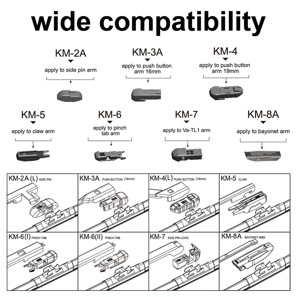 ASLAM extra refill rubbers and adapters included for quick on-car replacement