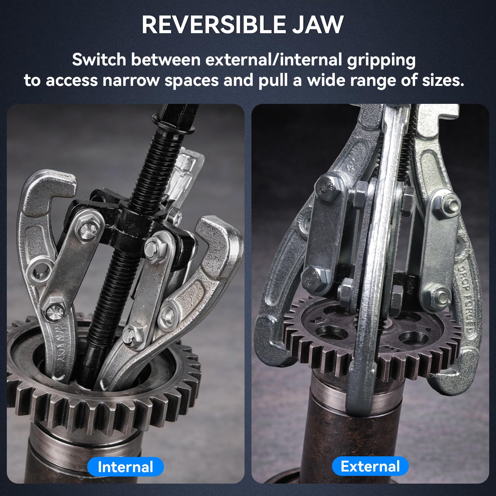 Asnfanl external puller removing a pulley demonstrating safe extraction