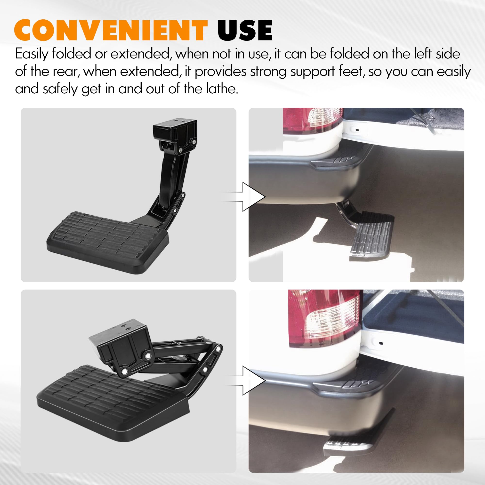ASOPARTS retracted step tucked into bumper for a clean factory appearance