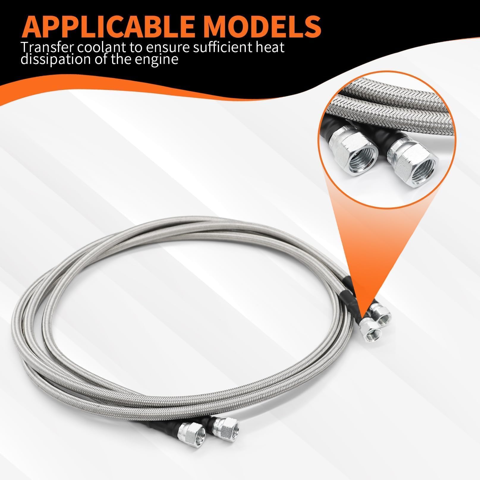 Aspaton braided stainless steel hose close-up highlighting abrasion resistance
