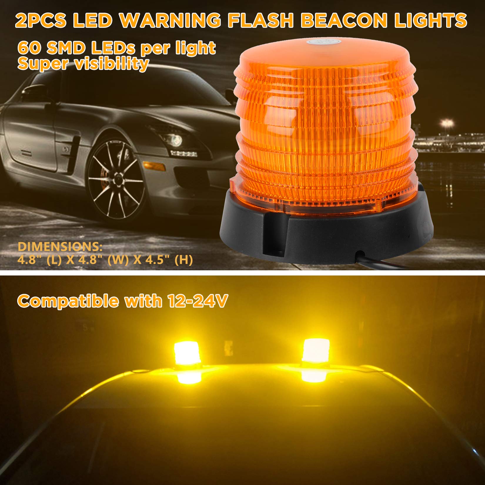 ASPL 60-LED top detail highlighting dense LEDs for stronger warning light