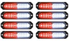 ASPL front view of eight slim strobe lights showing compact design and bright warning
