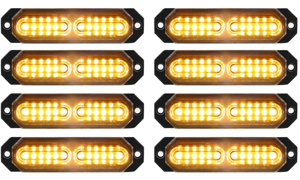 ASPL front view of eight ultra-slim strobes showing compact design and high visibility