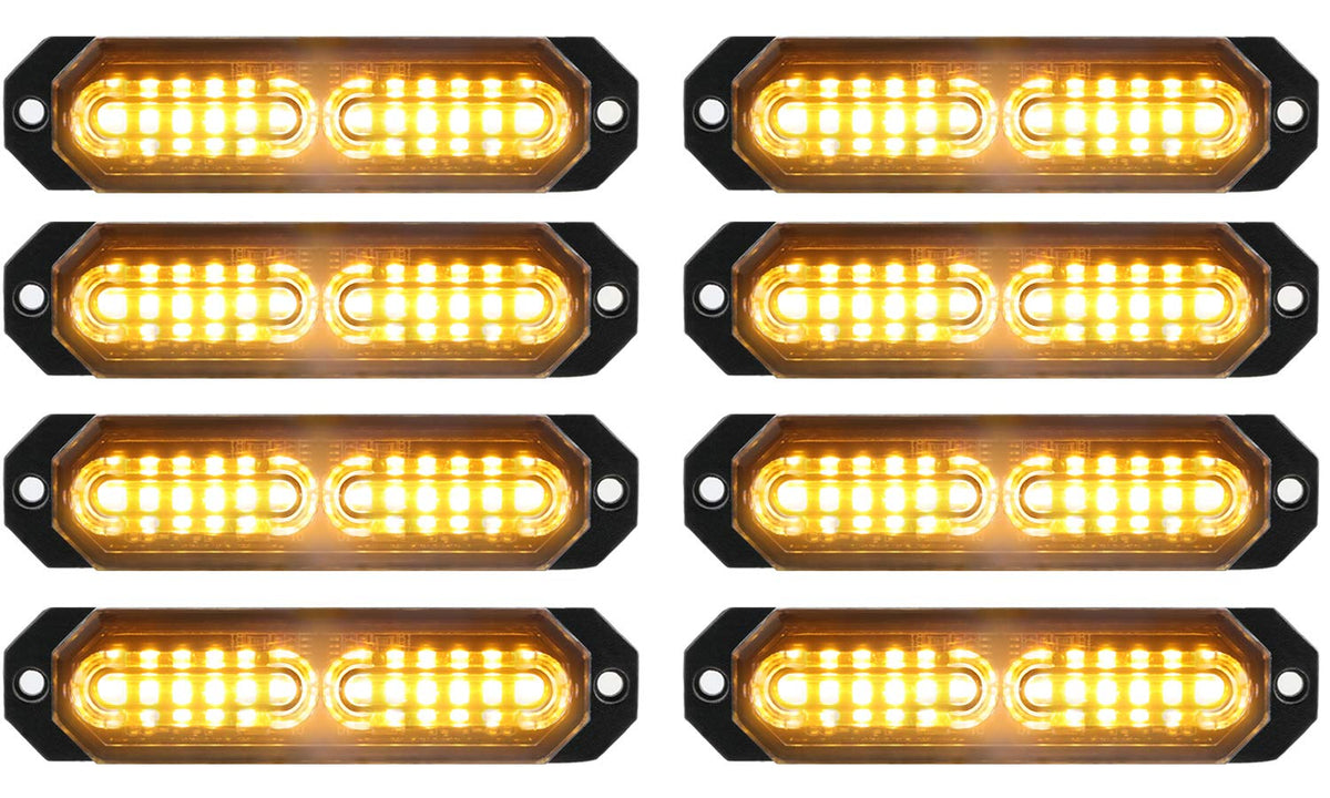 ASPL front view of eight ultra-slim strobes showing compact design and high visibility