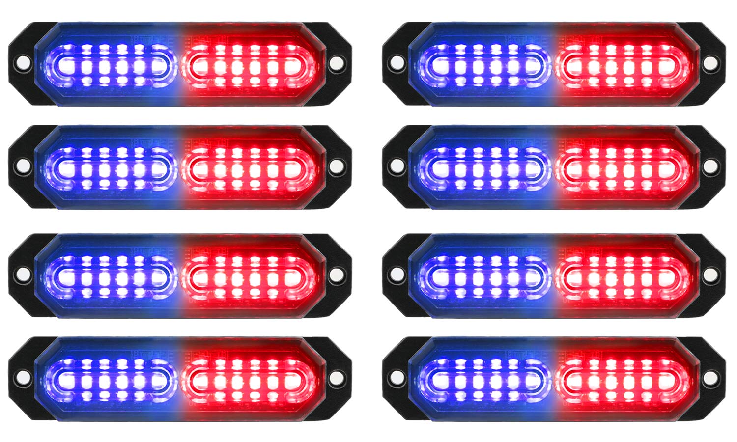 ASPL front view of 8-piece strobe kit showing compact warning lights and strong visibility