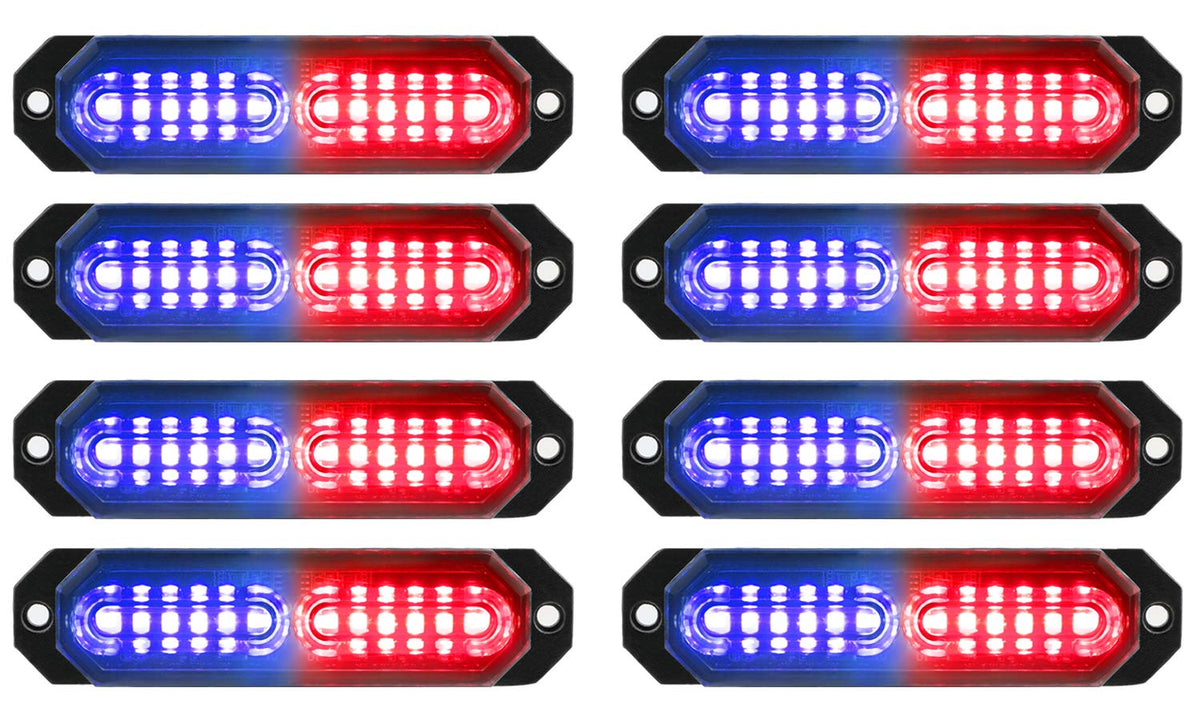 ASPL front view of 8-piece strobe kit showing compact warning lights and strong visibility