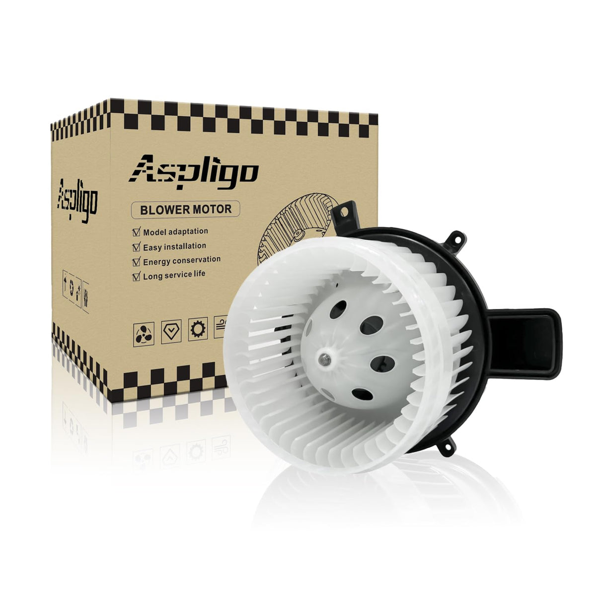 Aspligo front assembly view showing fit and airflow benefit