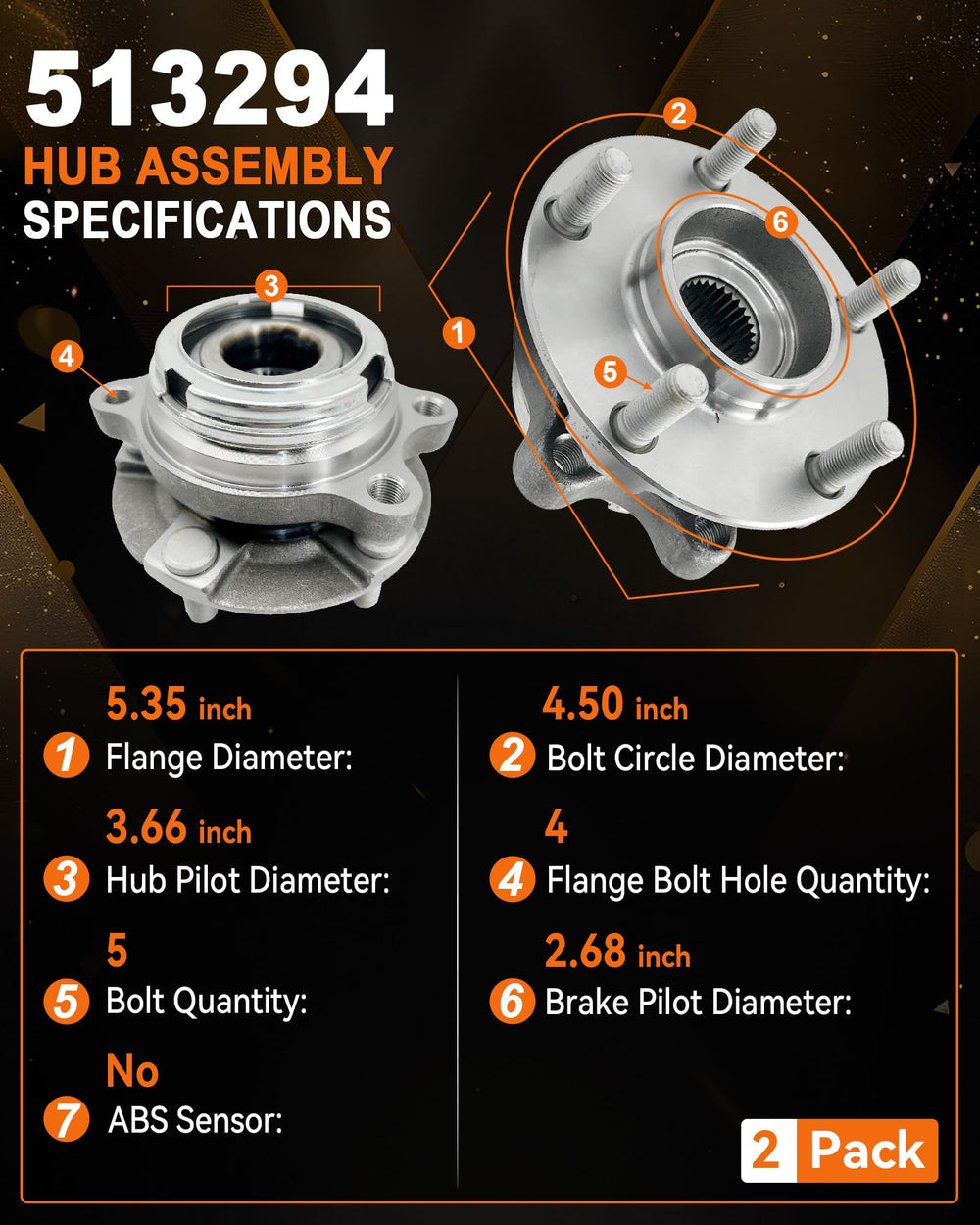 Aspligo front hub flange and wheel studs close-up showing precise fitment