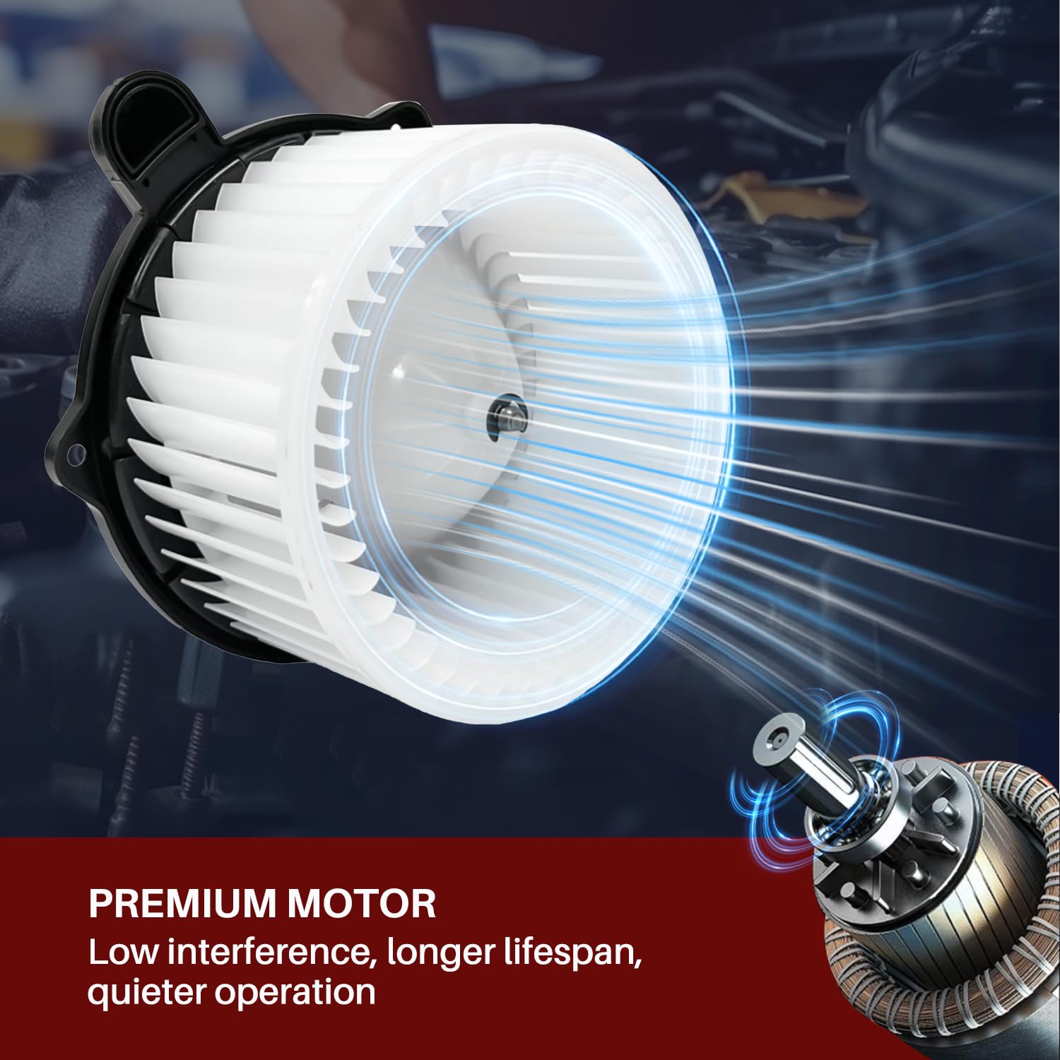 Aspligo blower mounted in HVAC housing demonstrating proper installation benefit
