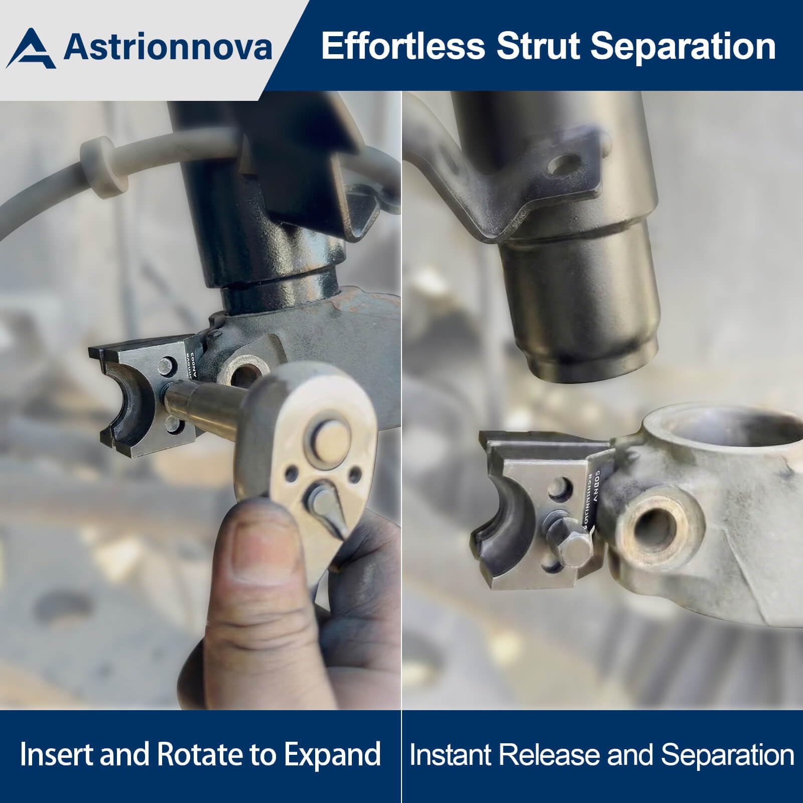Astrionnova separating a lower ball joint to speed suspension service