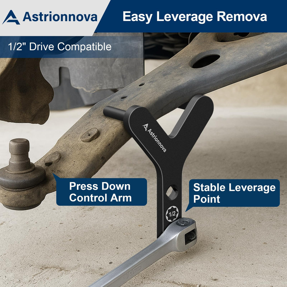 Astrionnova tools installed on a vehicle knuckle illustrating safe hub separation