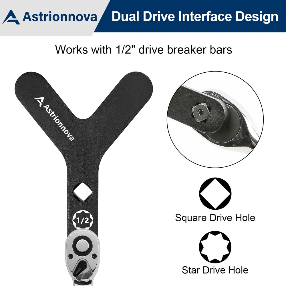 Astrionnova tools alongside breaker bar and wrench showing ready-to-use kit