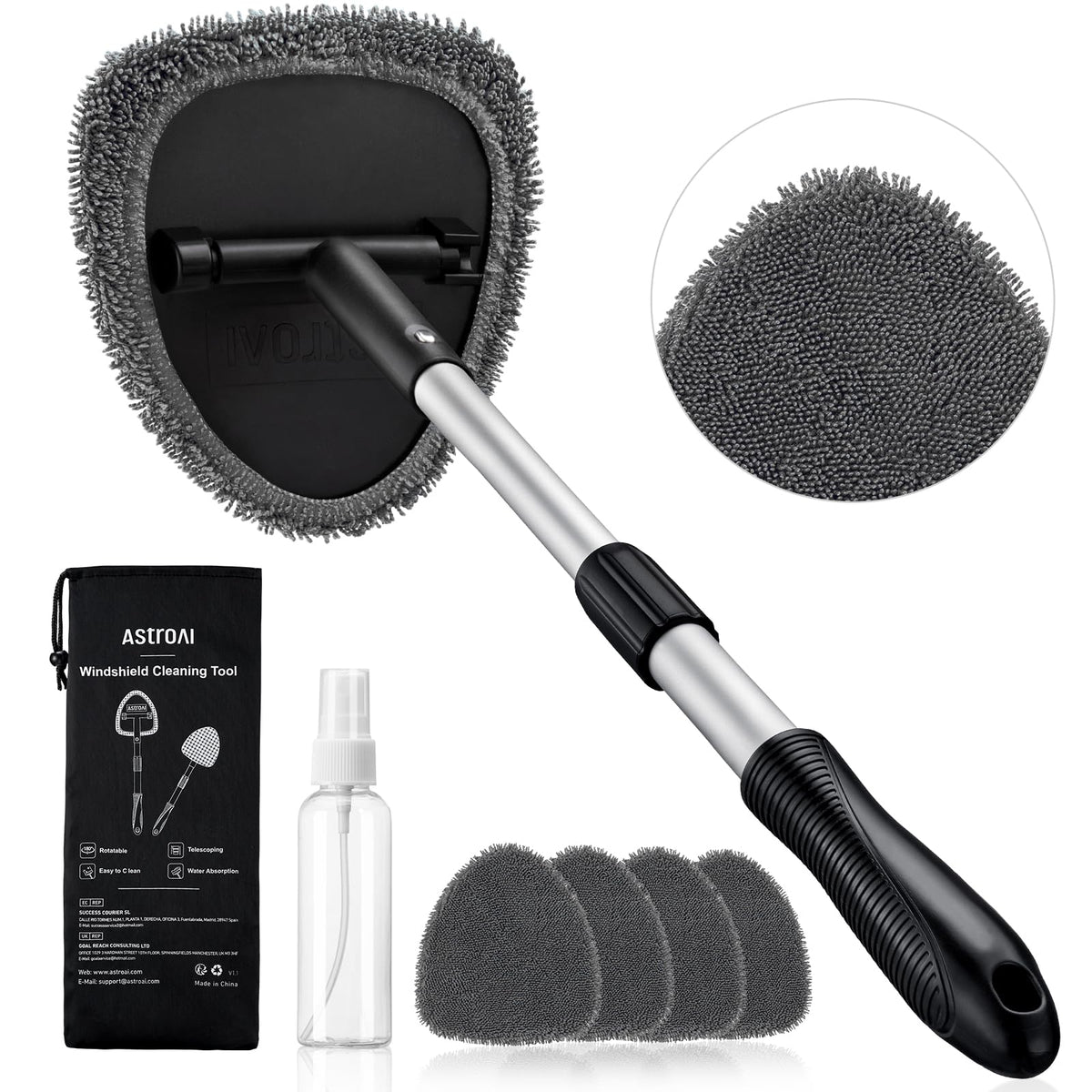AstroAI front packaging of the 21-inch cleaner kit showing components and convenience