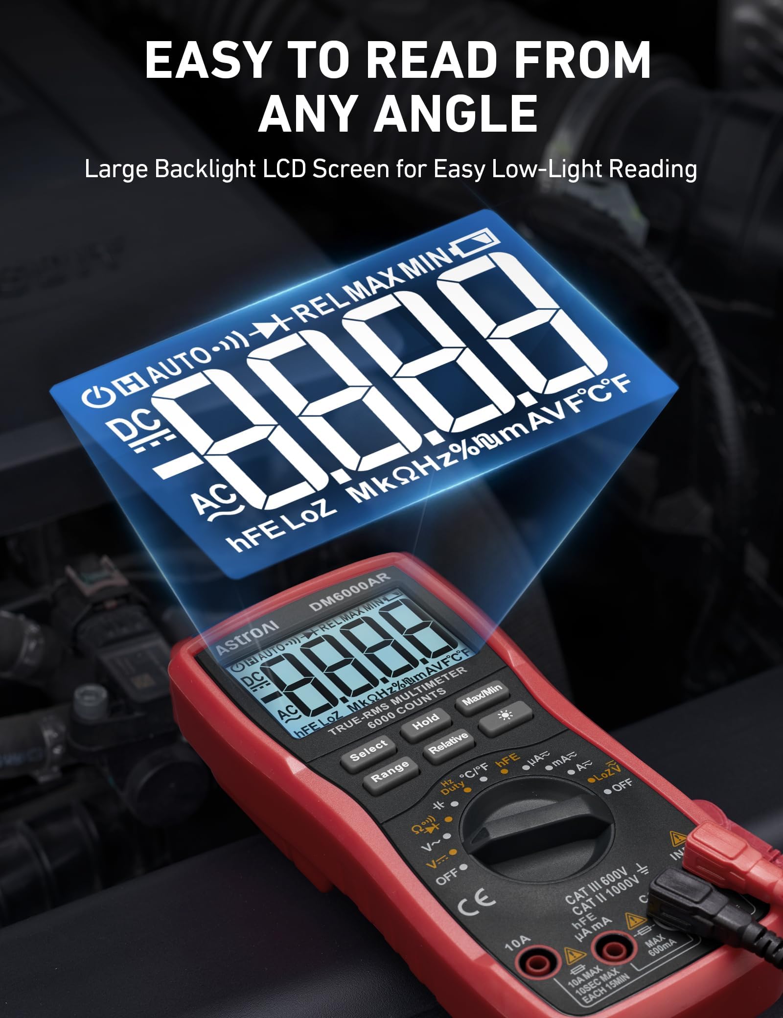 AstroAI propped on kickstand hands-free use for safer measurements