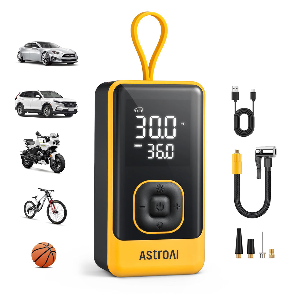 AstroAI L7 front view showing compact design and controls for fast inflation
