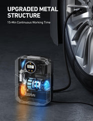 AstroAI S1 inflating car tire showing fast response and roadside convenience