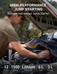 AstroAI boost button and indicator lit to show low-voltage boost readiness