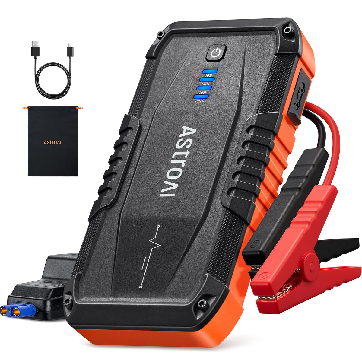 AstroAI S8 front packaging showing compact jump starter and branding for quick roadside power