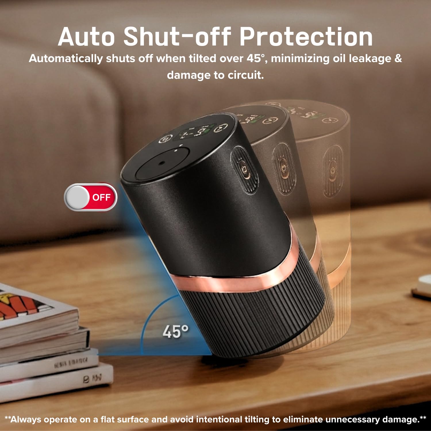 Aterve installed in car cup holder demonstrating secure fit and continuous fragrance on the road