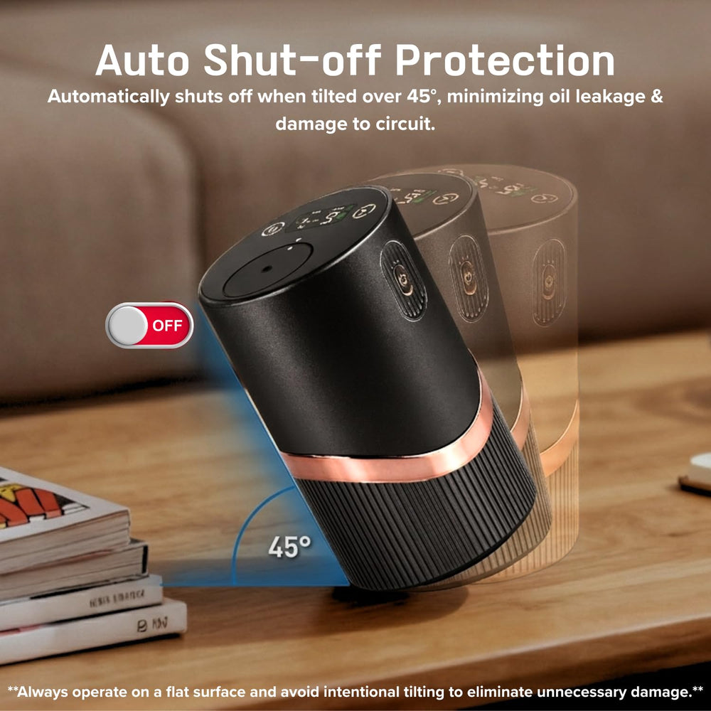 Aterve installed in car cup holder demonstrating secure fit and continuous fragrance on the road
