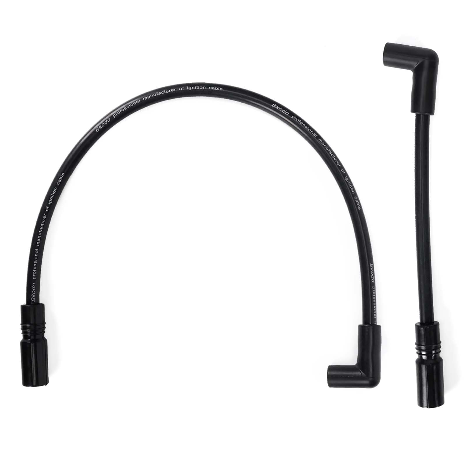 Atesilor front view of black spark plug wires showing packaged pair and tidy appearance, reliable fit
