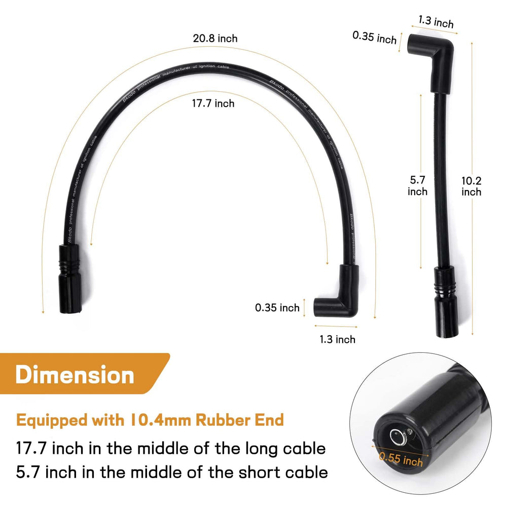 Atesilor spark plug wires installed on Harley Dyna engine for improved starting performance