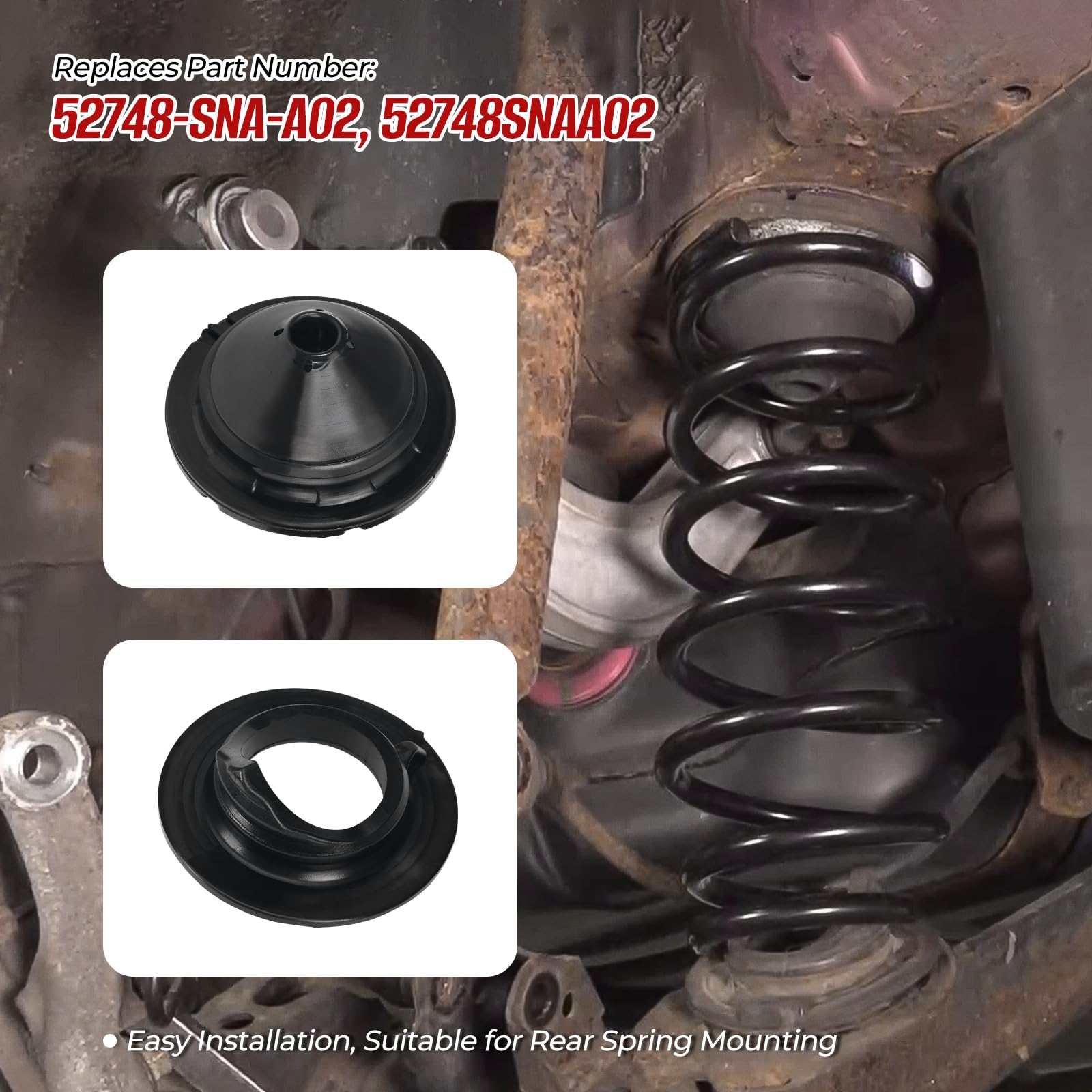 Atesilor insulator installed on Honda Civic rear spring improving ride comfort