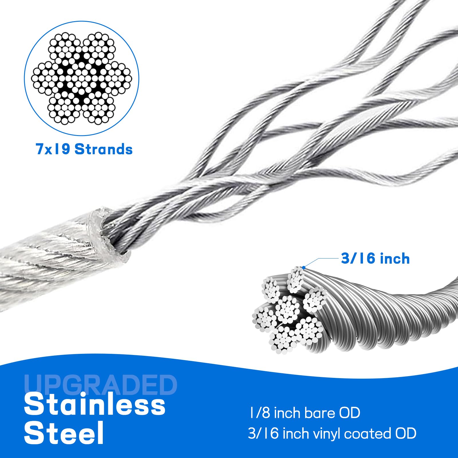 Atesilor vinyl-coated cable close-up showing corrosion protection