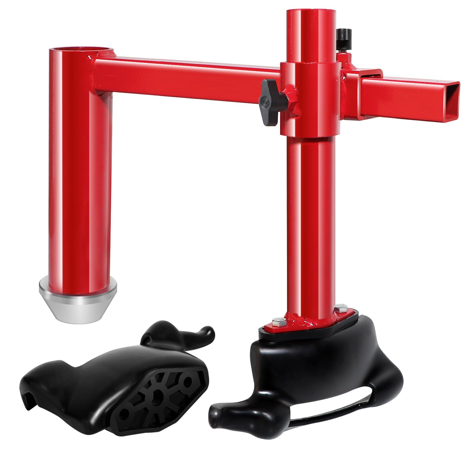 ATOLS front view of manual tire changer showing compact durable frame benefit