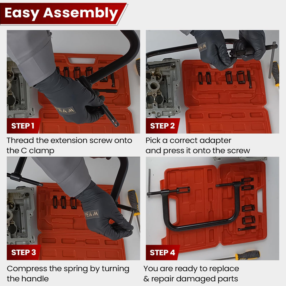 ATPEAM close up of C‑clamp jaw showing heat‑treated steel for reliable strength