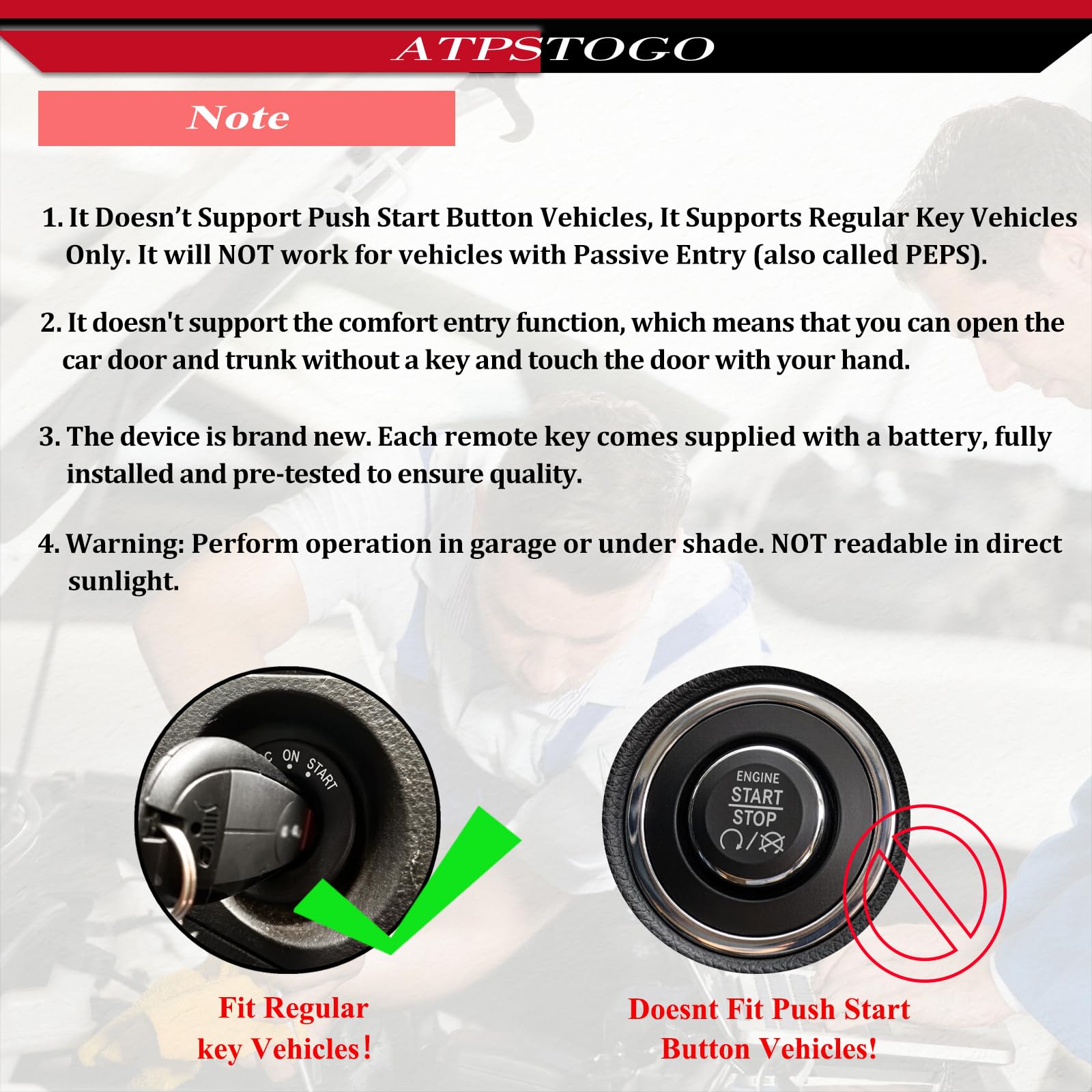 ATPSTOGO interchangeable keypads 3- and 4-button options, customizable fit