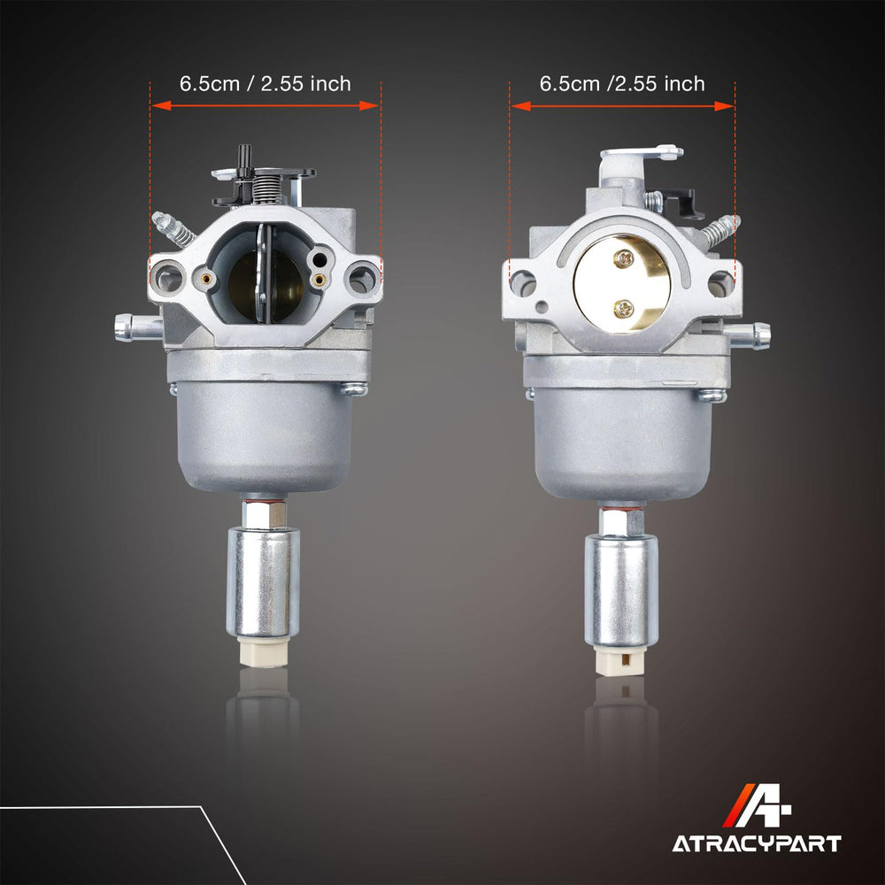 ATRACYPART carburetor next to ruler showing compact size and compatibility