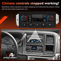 ATRACYPART installed in dashboard of truck, restores working A/C and heater controls