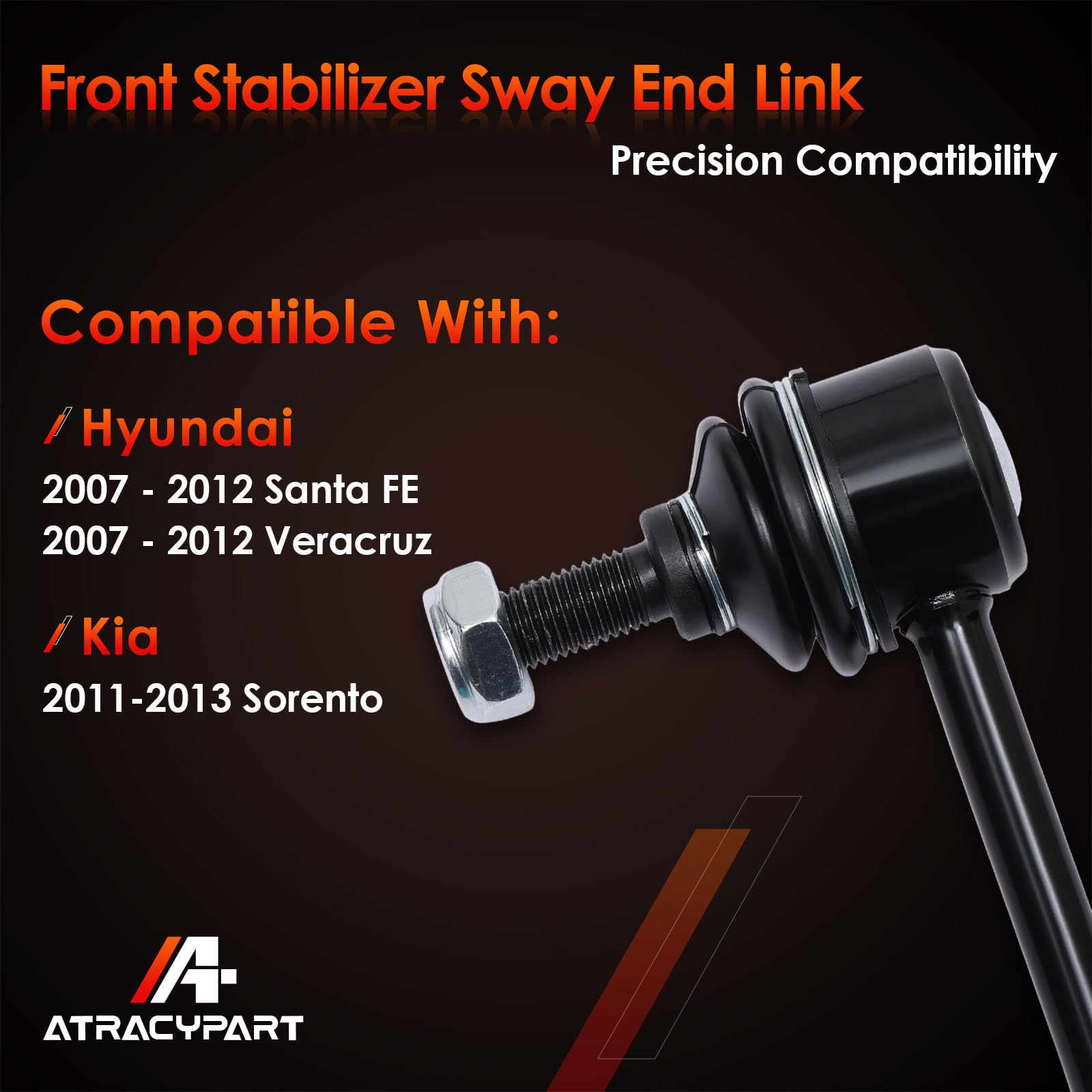 ATRACYPART close-up of ball joint and bushing, durable build reduces suspension noise