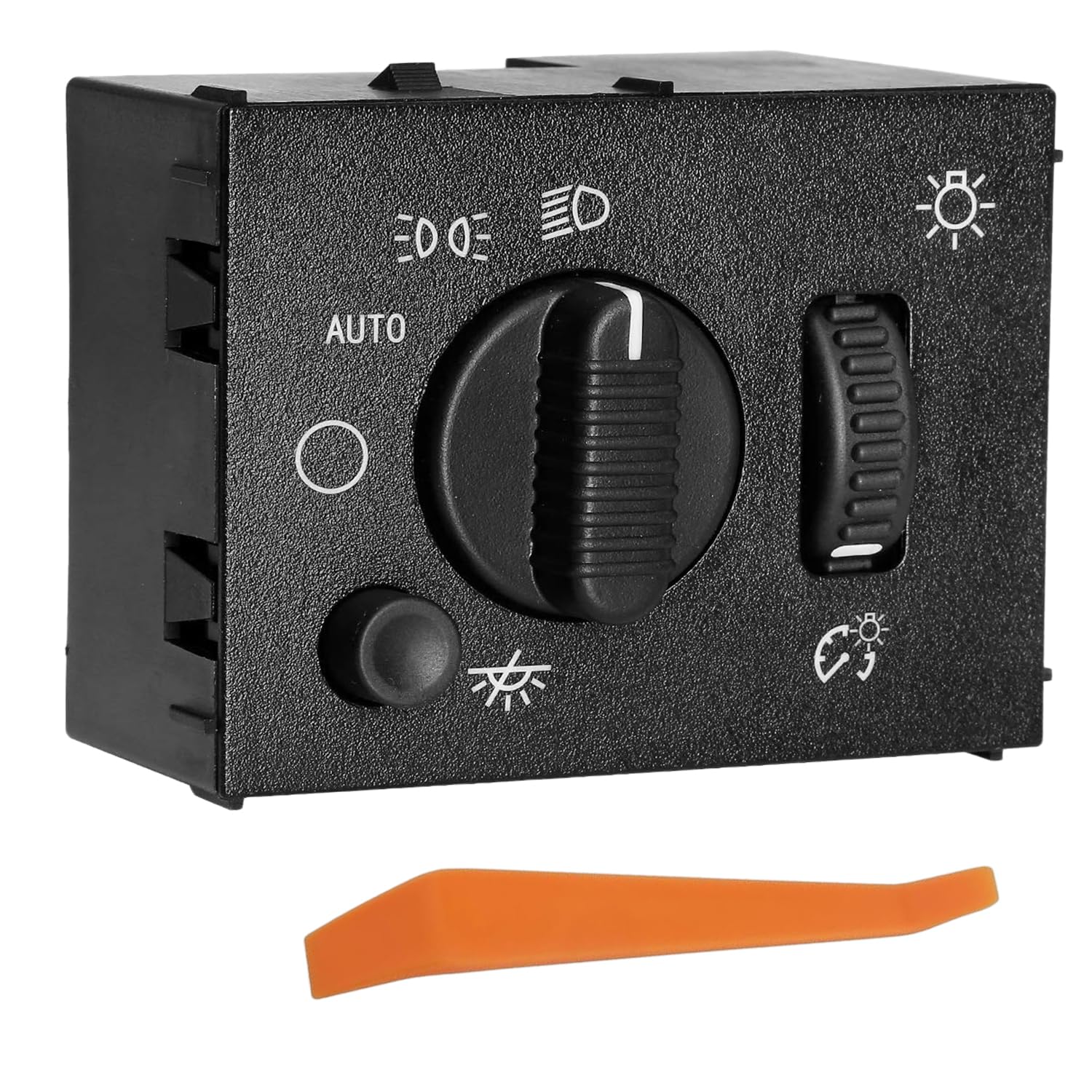 ATRACYPART headlight switch front view showing buttons and green LED for easy night operation