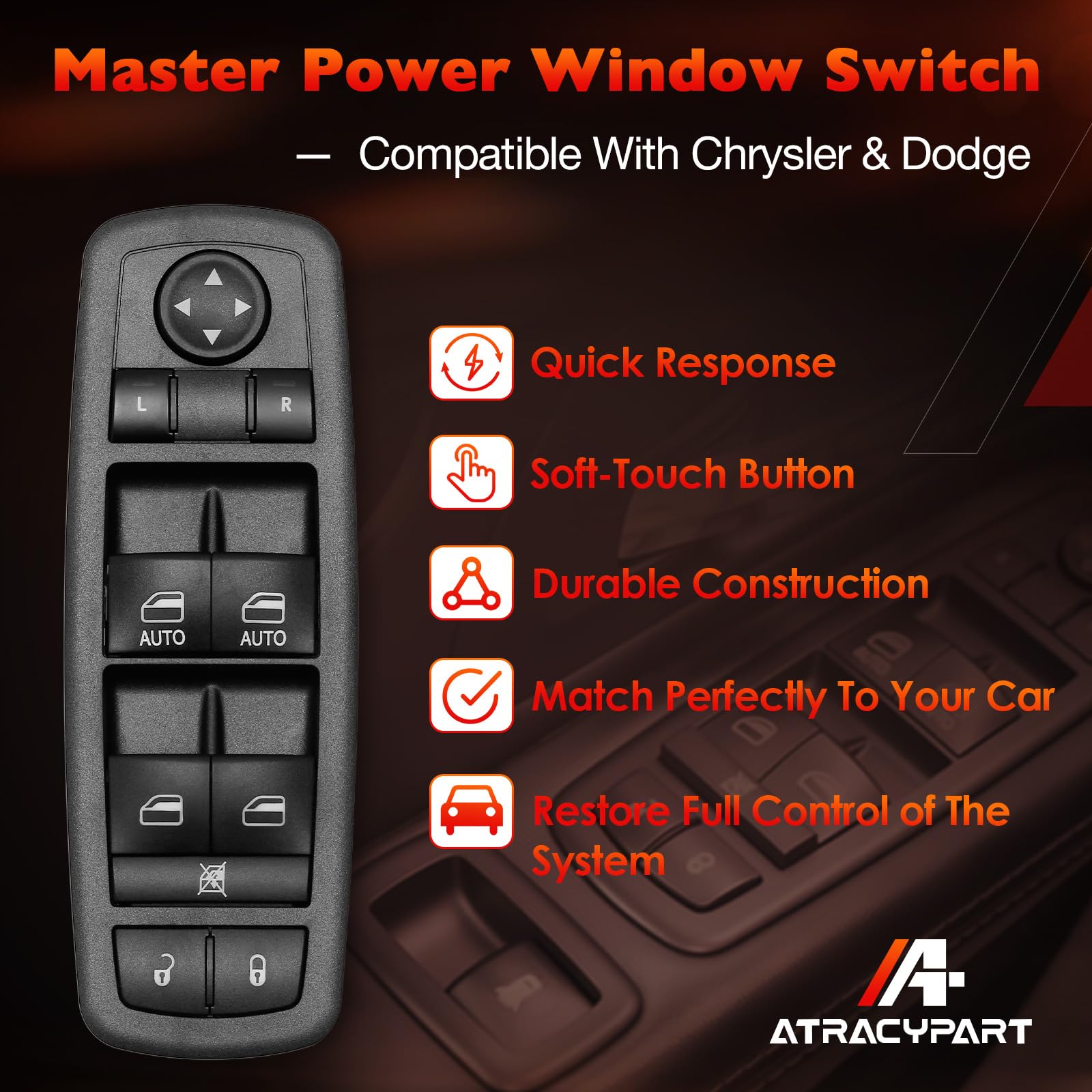 ATRACYPART installed in door panel of van, demonstrates easy direct-fit replacement