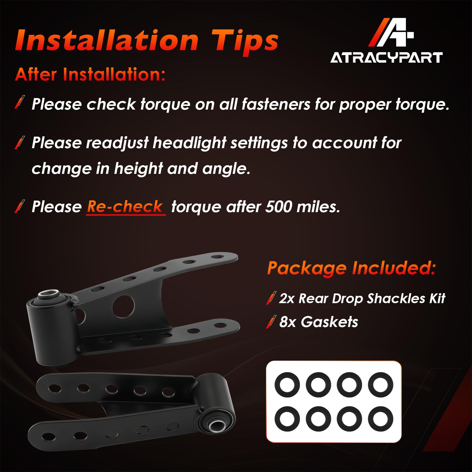 ATRACYPART shackles next to ruler for scale showing exact sizing benefit