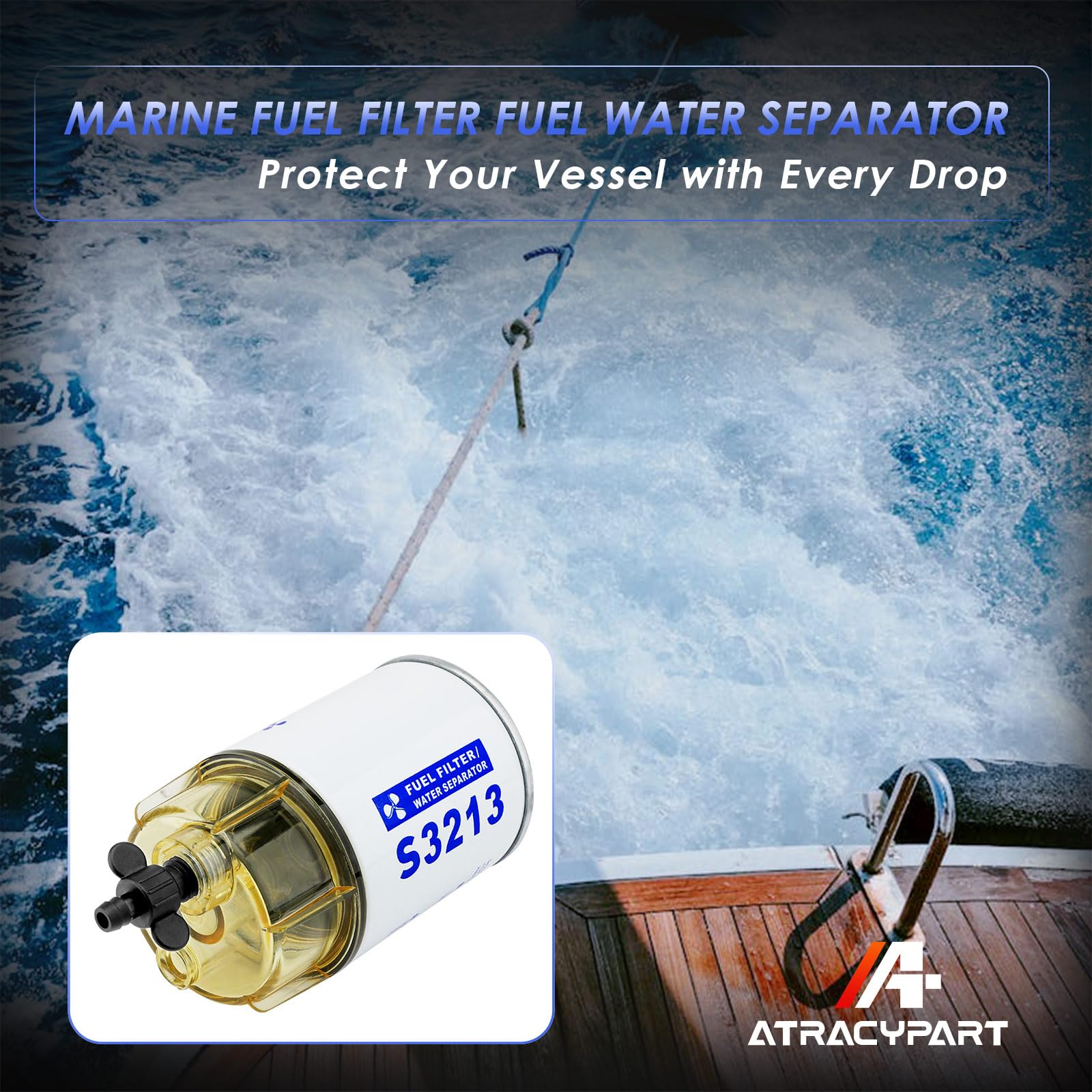 ATRACYPART installed on a boat near the dock demonstrating reliability and safer operation benefit