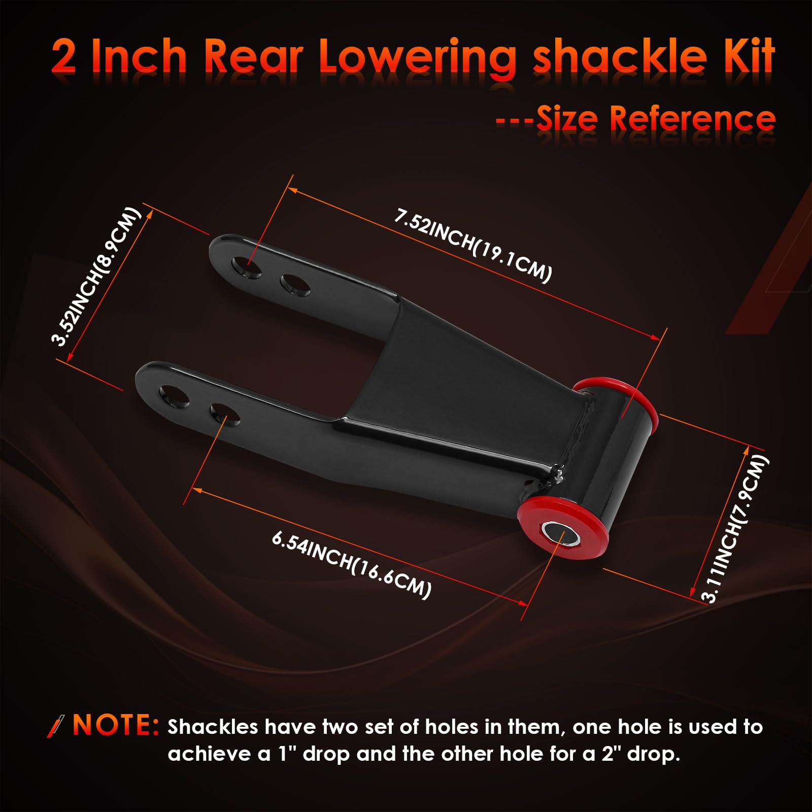 ATRACYPART shackle beside ruler for size comparison and fit verification