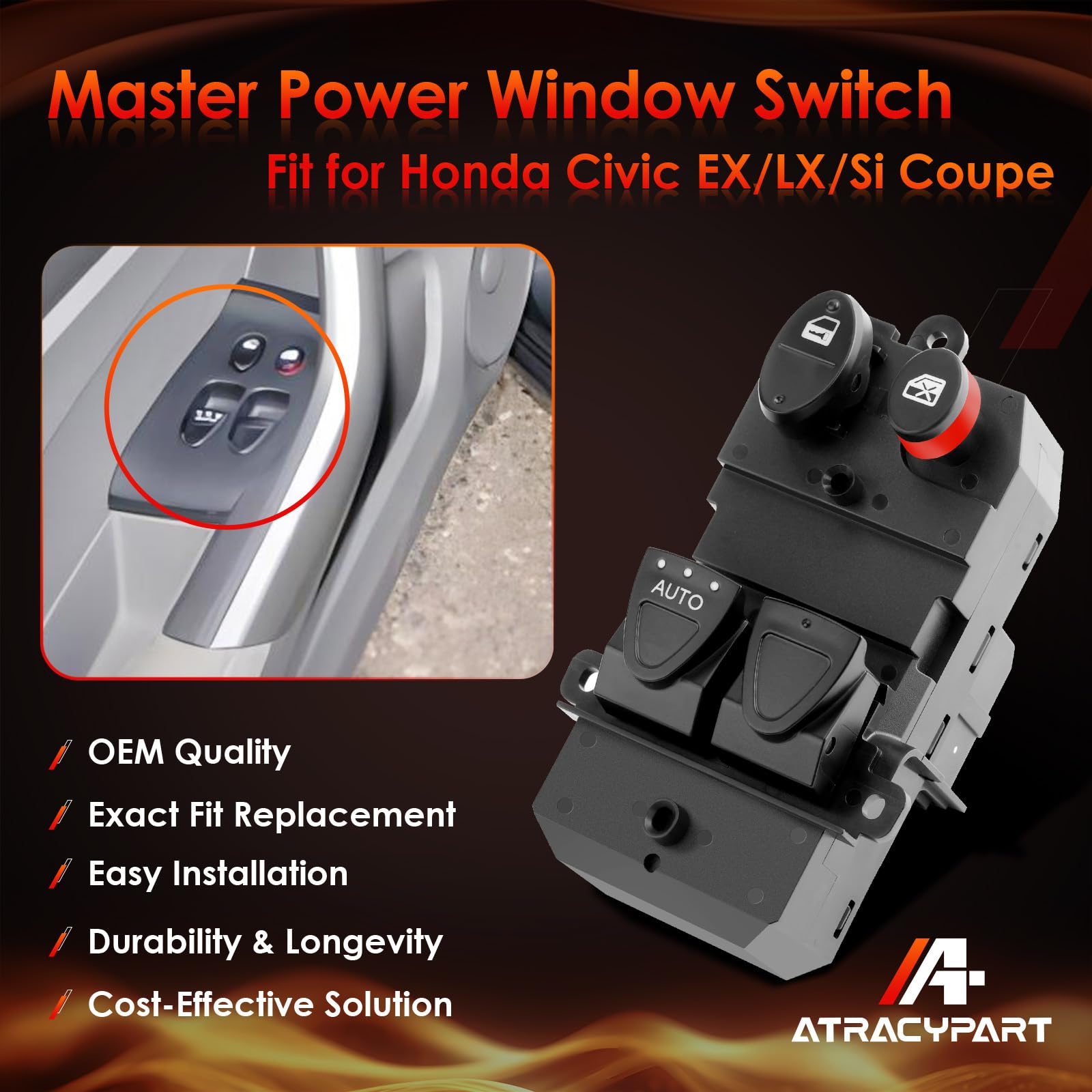 ATRACYPART side profile of switch highlighting durable housing and finish