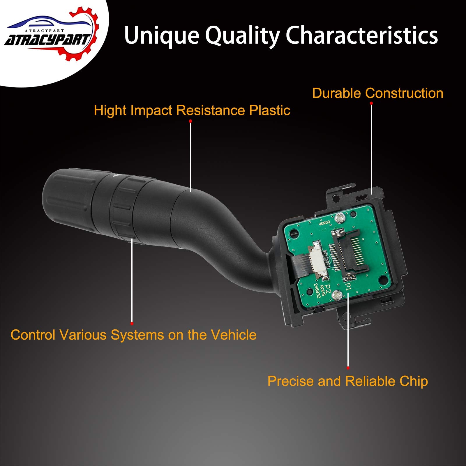 ATRACYPART detailed lever texture and markings for clear tactile control
