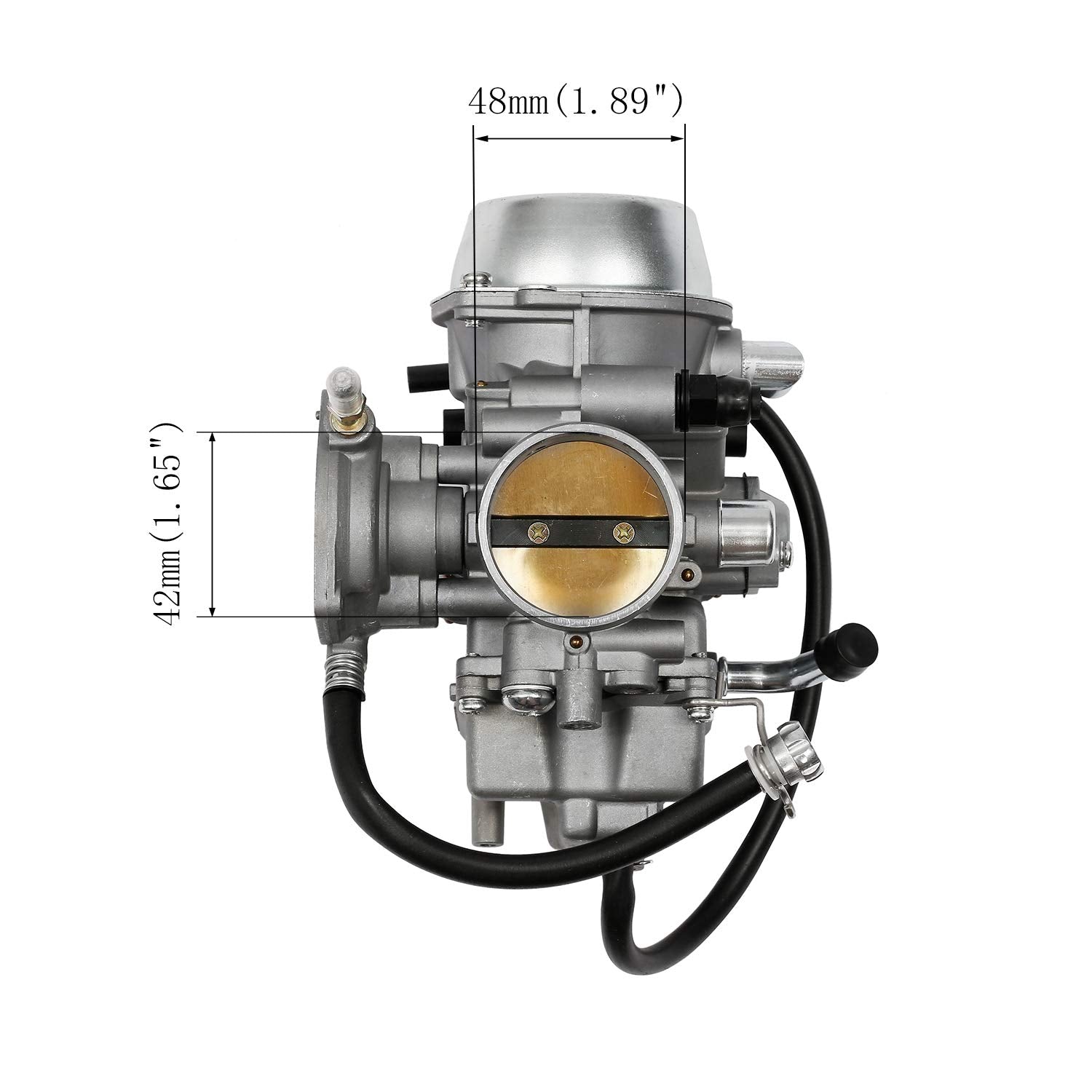 ATRACYPART carburetor dimensions with ruler showing accurate fit verification
