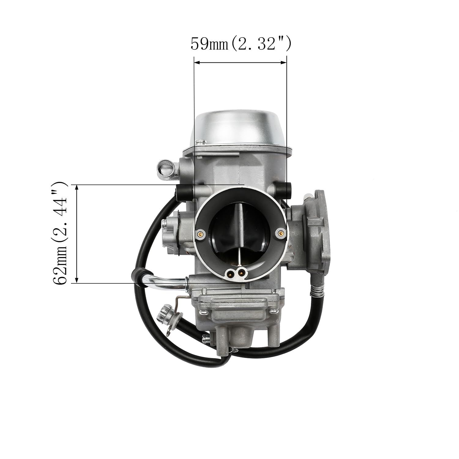 ATRACYPART carburetor mounted on Yamaha Grizzly demonstrating restored performance