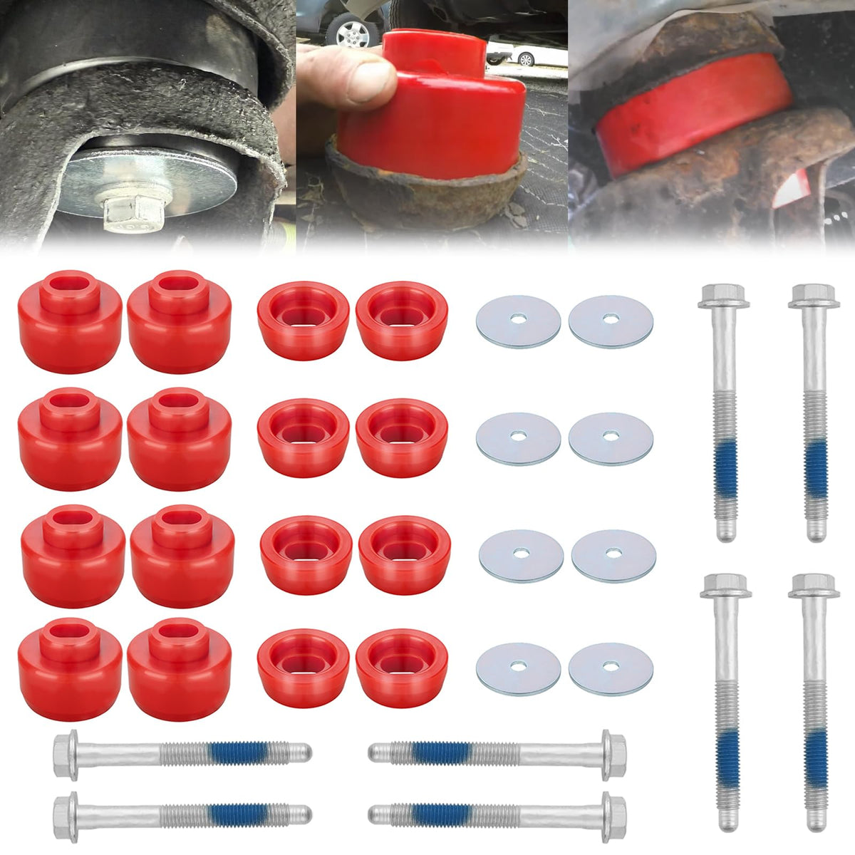 ATZTNUO front packaging showing complete red bushing kit and easy identification for buyers
