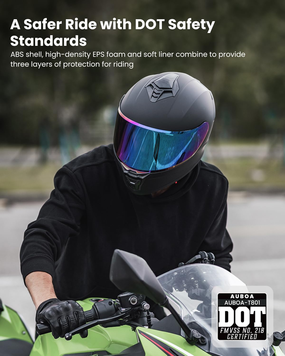 AUBOA AU-T801 side profile highlighting vents and aerodynamic comfort