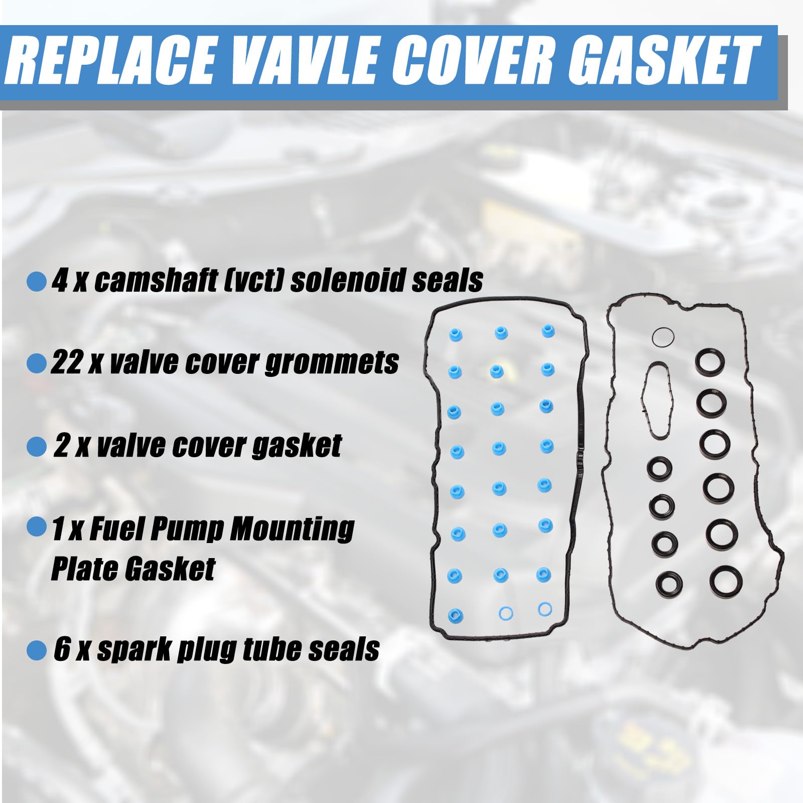 AUCERAMIC valve cover gasket installed on engine demonstrating improved sealing