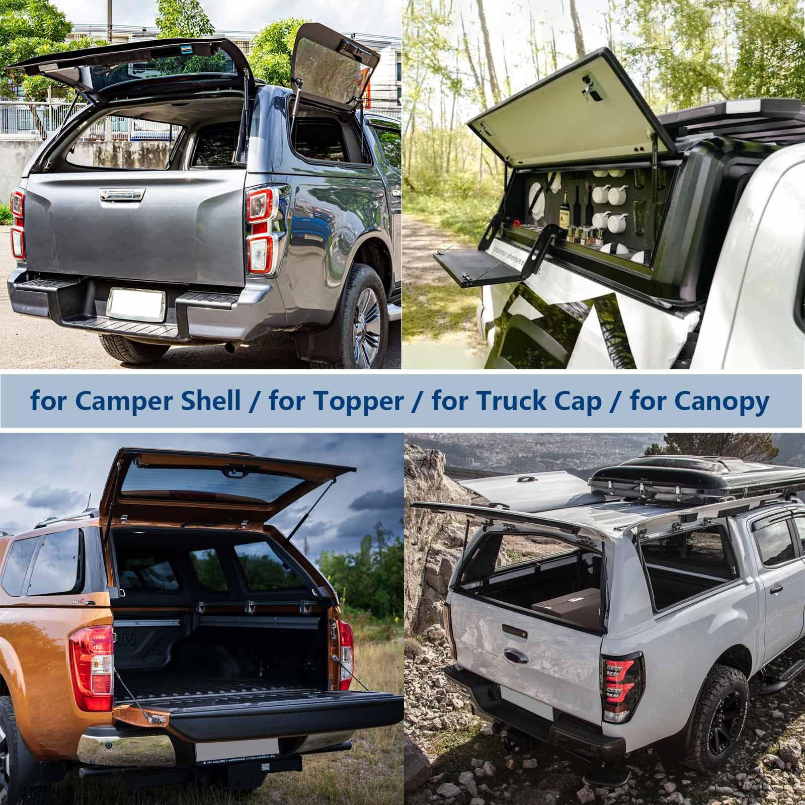 AUCLIDIS lifestyle view of a truck topper with improved opening safety