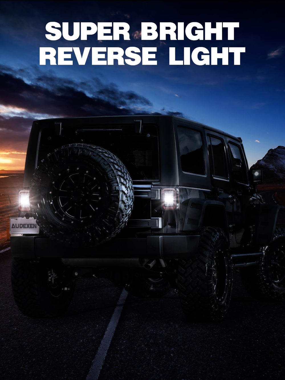 AUDEXEN illuminated reverse light demonstrating bright 20W backup visibility