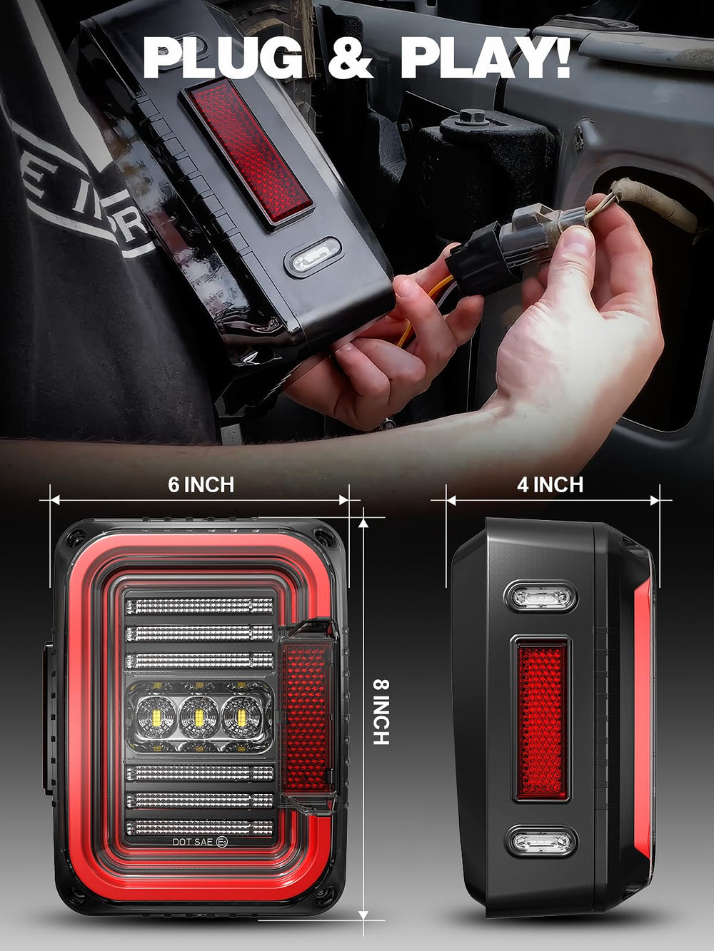 AUDEXEN with ruler showing exact fit for JK/JKU models installation benefit